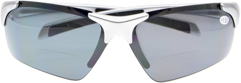 Eyekepper TR90 Unbreakable Sports Half-Rimless Bifocal Sunglasses Baseball Running Fishing Driving Golf Softball Hiking