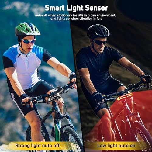 EQIIO Smart Bike Turn Signals, Rechargeable Front Bike Light & Electric Bike Horn, Waterproof Bicycle Alarm System Anti Theft, Cycling Safety Warning Bicycle Turn Signals for Ebike Bicycle Scooter