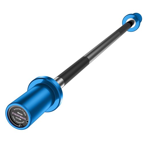 EVERYMATE 5LB Mini Barbell Bar Beginner Women Kid Barbell Total Body Workout Weighted Bar for Strength Training, for Youth Children New Weightlifting, Blue Sleeves Black Bar