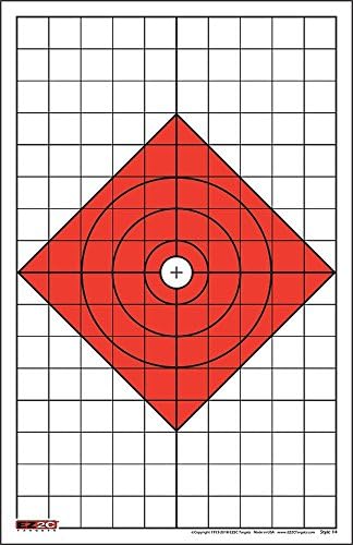 EZ2C Targets Made in USA Style 14 Large Diamond Rifle Paper Shooting Target Sight in (25 Pack)