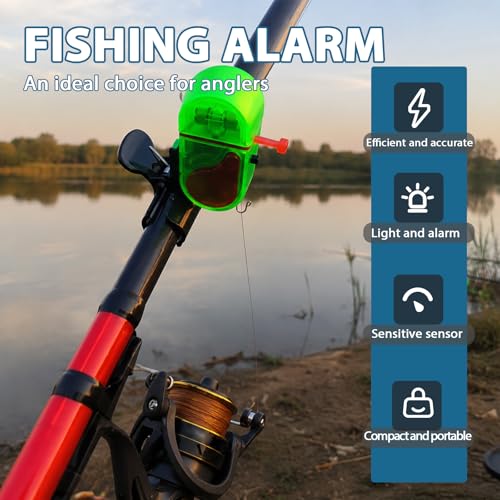 Fishing Bite Alarm Set with LED Sound Alerts - Sensitive Electronic Fish Indicators, 4-Pack