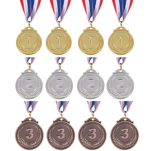 Gold Silver Bronze Award Medals Set for Competitions and Celebrations - 2 Inches