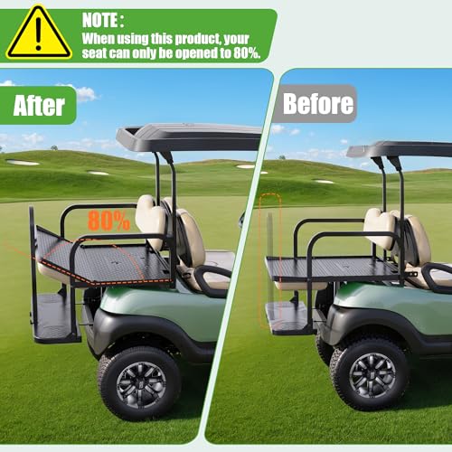 Heavy Duty Metal Rear Seat Safety Grab Bar for Golf Carts - Universal Fit for EZGO TXTXV, Club Car, Black