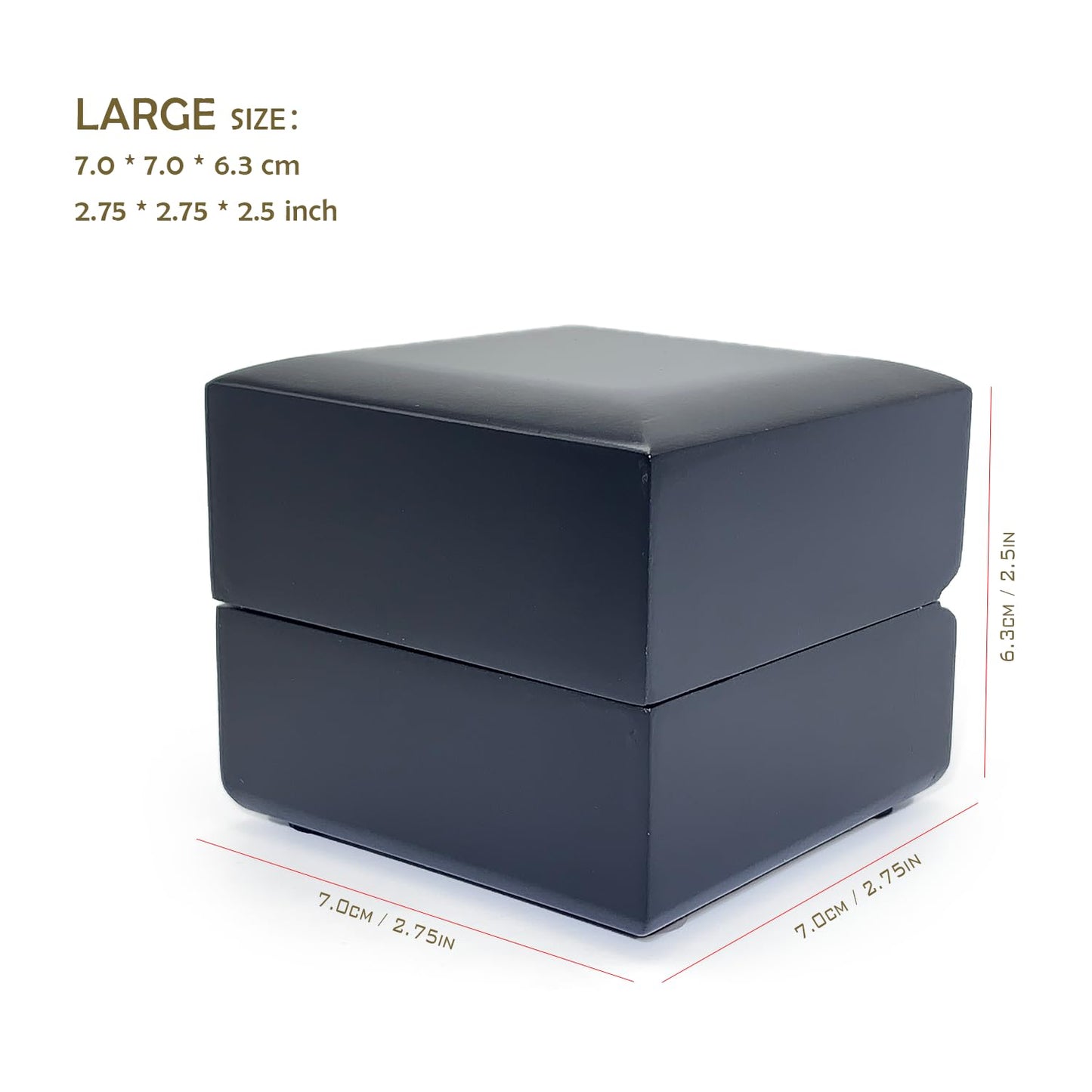 AMOH JERCY Premium Wooden Ring Box with LED Light – Display Gift Case for Championship, Graduation, Retirement, Religious, Memorial Rings – Holds Securely, Ideal for Men’s Collectible Rings