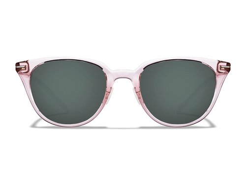 ROKA Lola Ultra Light Retro-Inspried Cateye Sunglasses - Crystal Rose Frames - Dark Carbon Polarized Lens