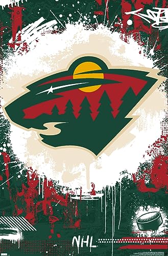 Minnesota Wild Wall Poster - Maximalist Logo 23 x 34 Inches, Unframed
