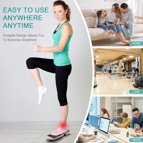Balance Board for Ankle & Foot Stability Training - Single Leg Exercise Equipment (Log Color)