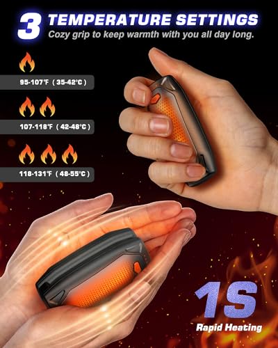 Rechargeable Hand Warmers 2-Pack with Charging Case - Portable 14000mAh Electric Hand Heaters for Camping, Hunting, Golf, Outdoor Activities