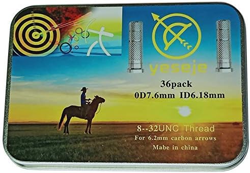 Aluminum Arrow Inserts Insrt .244 Arrow Shafts for Target Practice (36-Pack)