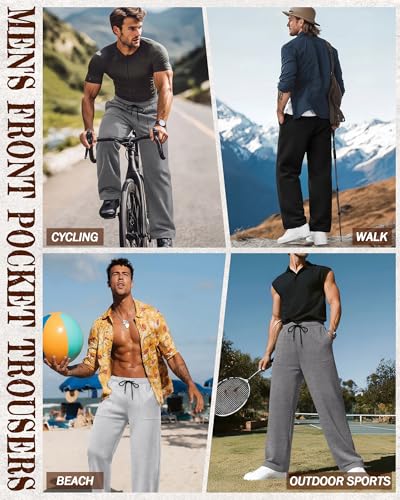 Men's Lightweight Baggy Sweatpants - Large / Black, Gray Variants