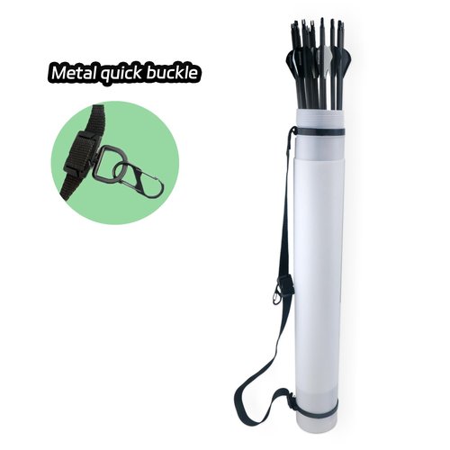 BOWSOUL Arrow Tube Adjustable and Extendable Archery Arrow Holder Archery Quivers for Hunting, Target Shooting-Protective EVA Foam Arrow Separators Including 12 pcs of Arrows (White Tube with Insert)