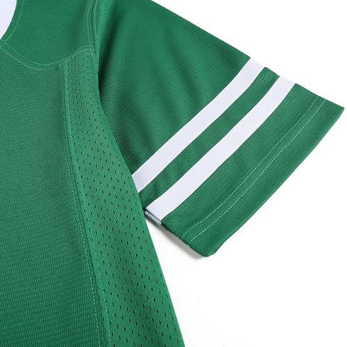 X-Large White Stripe Kelly Green American Football Jersey for Men Unisex Replica Sports Shirt