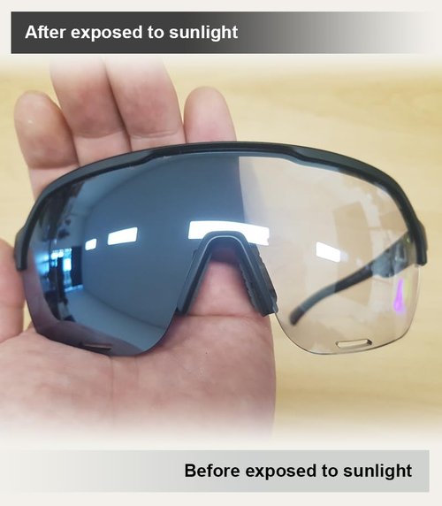 EOC Skytune/Skyshift Color Mirrored Photochromic Transition Sports Sunglasses (Skytune - Transparent Silver (Frame: Silver))