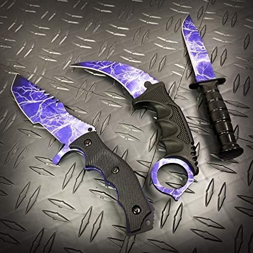 Falcon Knives CSGO Tactical Fixed Blade Set. 3 PCS Tactical Daggers. 2 Different Combo. for Collection, Gift, and Outdoors Camping Cut Ropes, Branches