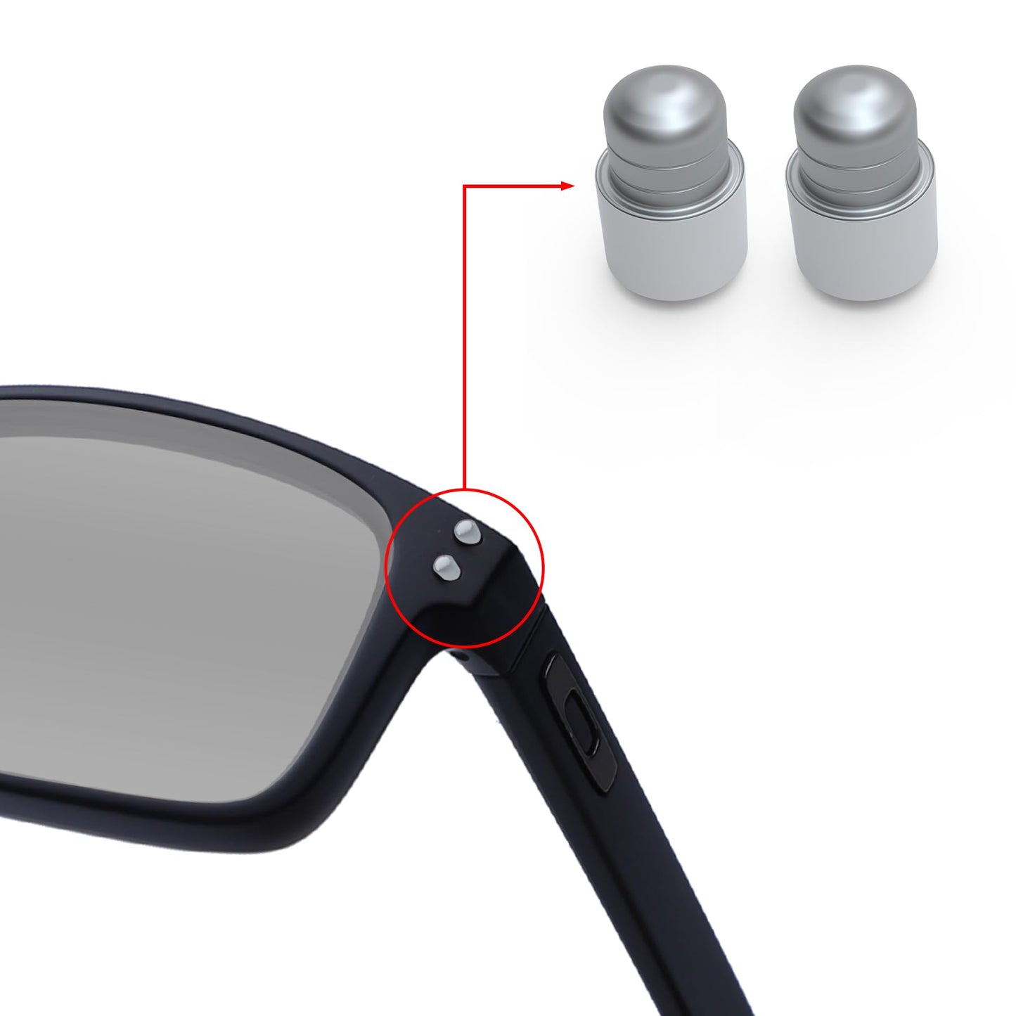 Well-aimed Replacement Rivets Compatible with Oakley Holbrook OO9102 Sunglasses - Silver