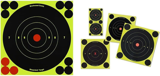 Birchwood Casey Bull's-Eye Reactive Targets - Highly Visible Instant Feedback Self-Adhesive Shooting Targets