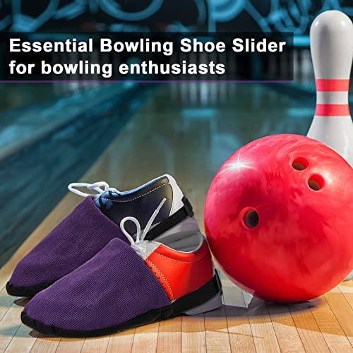 Adjustable Bowling Shoe Cover Sock for Men and Women - 2 Pack Purple