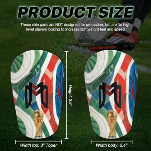 Mini Shin Guards for Soccer - Tiny Shin Pads Men Women Teens - World Cup Variation