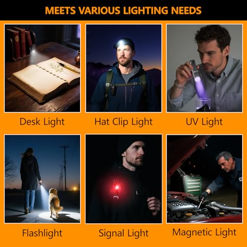 SKYFIRE 2-Pack Rechargeable Magnetic LED Flashlights with Electric Lighter - SF-2178 Black
