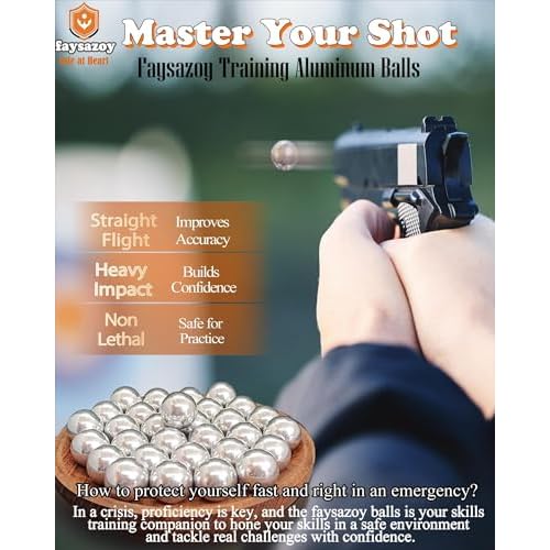 68 Caliber Self Defense Balls & Projectiles, 7.3g Hard Reusable 0.68 Cal Aluminum Balls Fit for Byrna LE/TCR Salt Supply S2/Pistelle X-68, Home Defense, Practice, Training