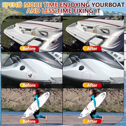 Marine Fiberglass Repair Kit for Boats with Gel Coat & Epoxy Filler - Waterproof & UV Resistant