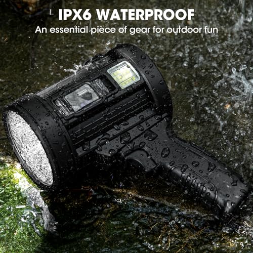 Rechargeable LED Spotlight 2 Million Lumens Waterproof Camping Light