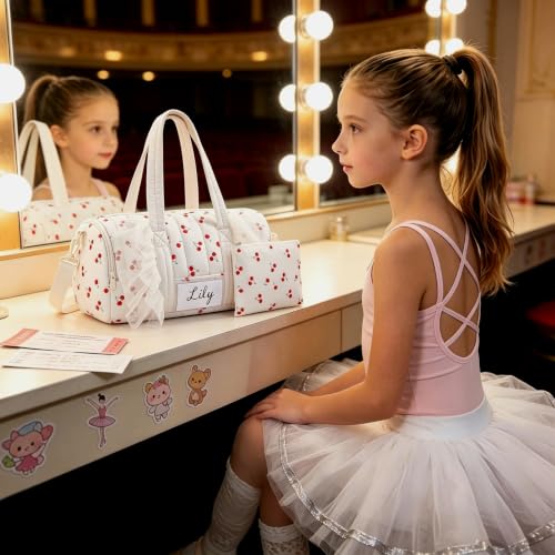 Mommore Puffy Ballet Dance Bag for Girls - Pink Ballet, Small