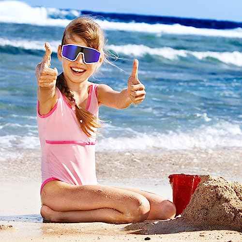 Youth Baseball Sunglasses, Kids Polarized Sports Sunglasses,UV400 Protection Glasses for Boys Girls Softball Cycling