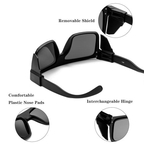 BINGKING Polarized Z87 UV400 Safety Sunglasses with Detachable Side Shields – Protective Eyewear for Work, Outdoor, and Industrial Use (black)