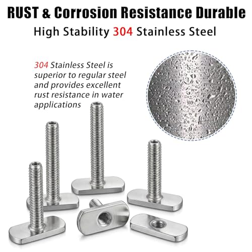 EDSRDPLT Stainless Steel Kayak Knob Nuts Hardware - 2 Inch Track Screws for Canoe Boat