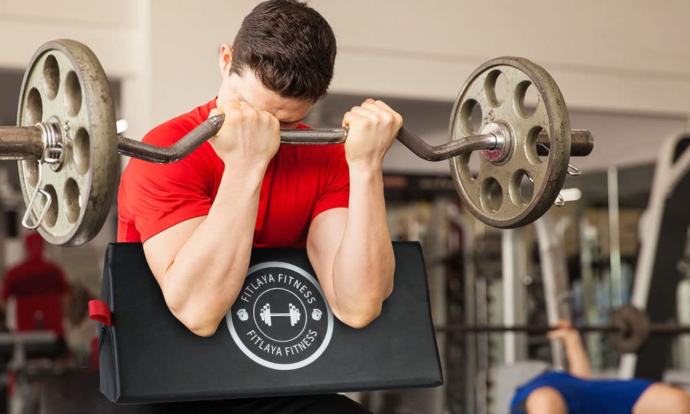 Fitlaya Fitness Preacher Curl Pad Barbell & Dumbbell Bicep Curl Support Isolator Home Gym Equipment for Arms Bodybuilding
