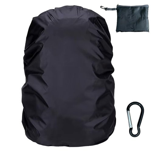 Waterproof Backpack Rain Cover - Lightweight Rainproof Protection for Hiking, Travel, Outdoor Use - Fits Multiple Backpack Sizes, Compact and Durable (Black, One Size)