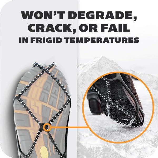 Yaktrax Walker Traction Cleats for Snow and Ice,Black,Large