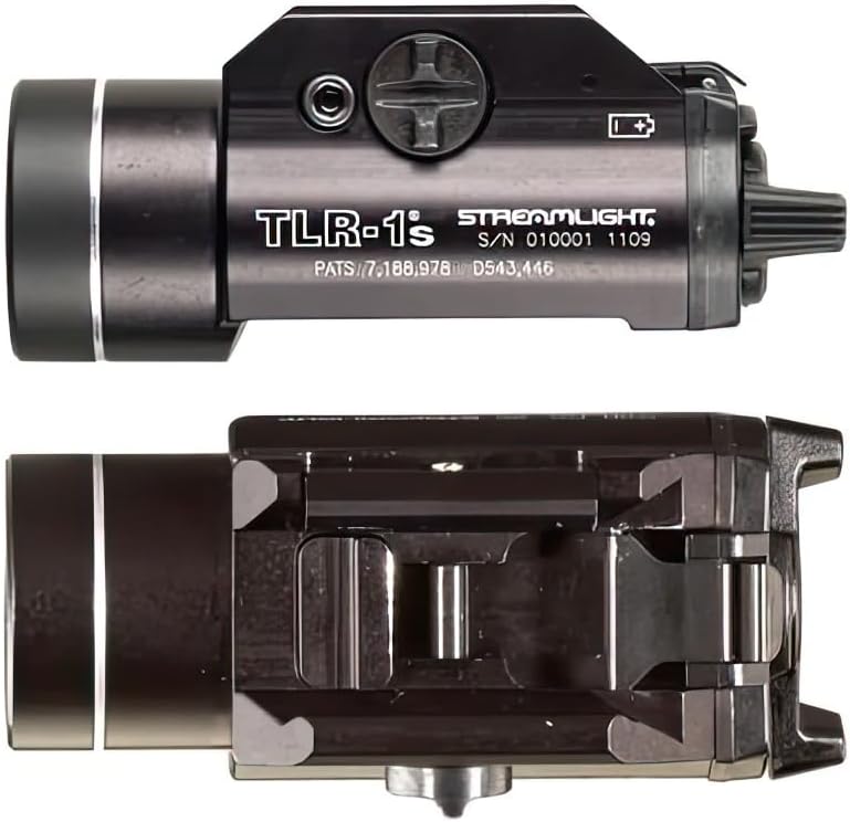 Streamlight 69264 TLR-1 HL 1000-Lumen 20000 Candela Rail-Mounted Tactical Weapon Light with Earless Screw and Specific Compatibility Rail Locating Keys, Black