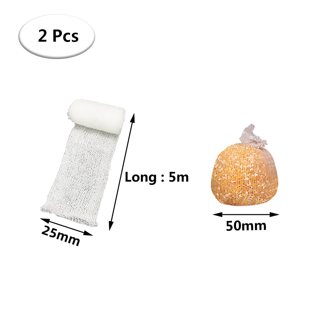2 Pcs 25mm PVA Carp Fishing Meshs Refill Bait Bags Stocking Rigs Water Soluble Bait Wrap Bags for Carp Bait