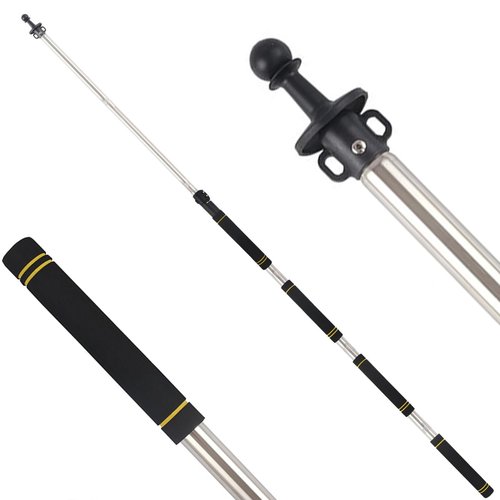 Tent Poles Replacement Heavy Duty, 4-8.5ft Telescoping tent poles for tarp with Steel Rod Adjustable Tarp Poles for Tarp Suitable for Canopy Awning Car Camping Convenient Carrying 1-Piece Set. (8.5ft)