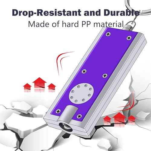 UV Keychain Flashlight, Compact Tiny Led Keychain Flashlight Set - 395nm Mini Black Lights for Currency, Scorpion Detection, Portable Illumination with Batteries (8 PCS)