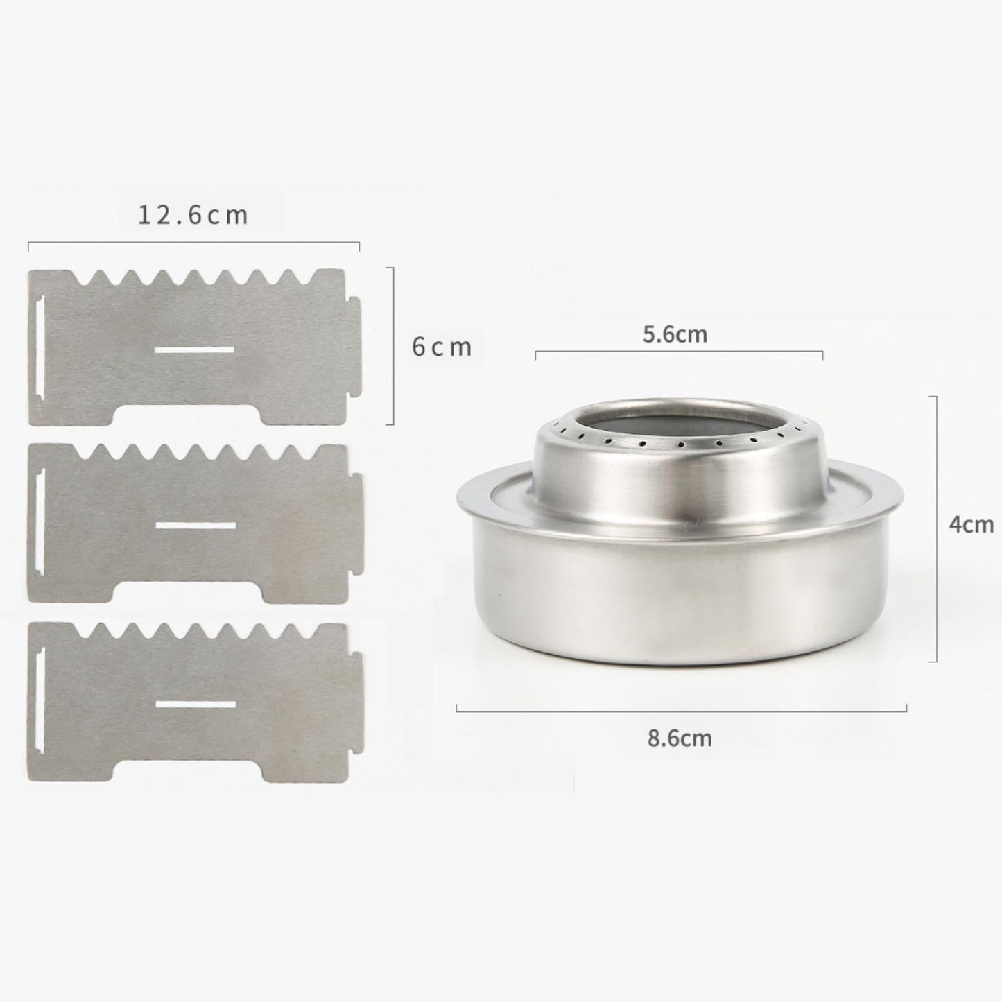 Outdoor Portable Camping Stove, Stainless Steel Pocket Alcohol Stove Mini Backpacking Stove for Camping Hiking Backpacking BBQ Gift (B)
