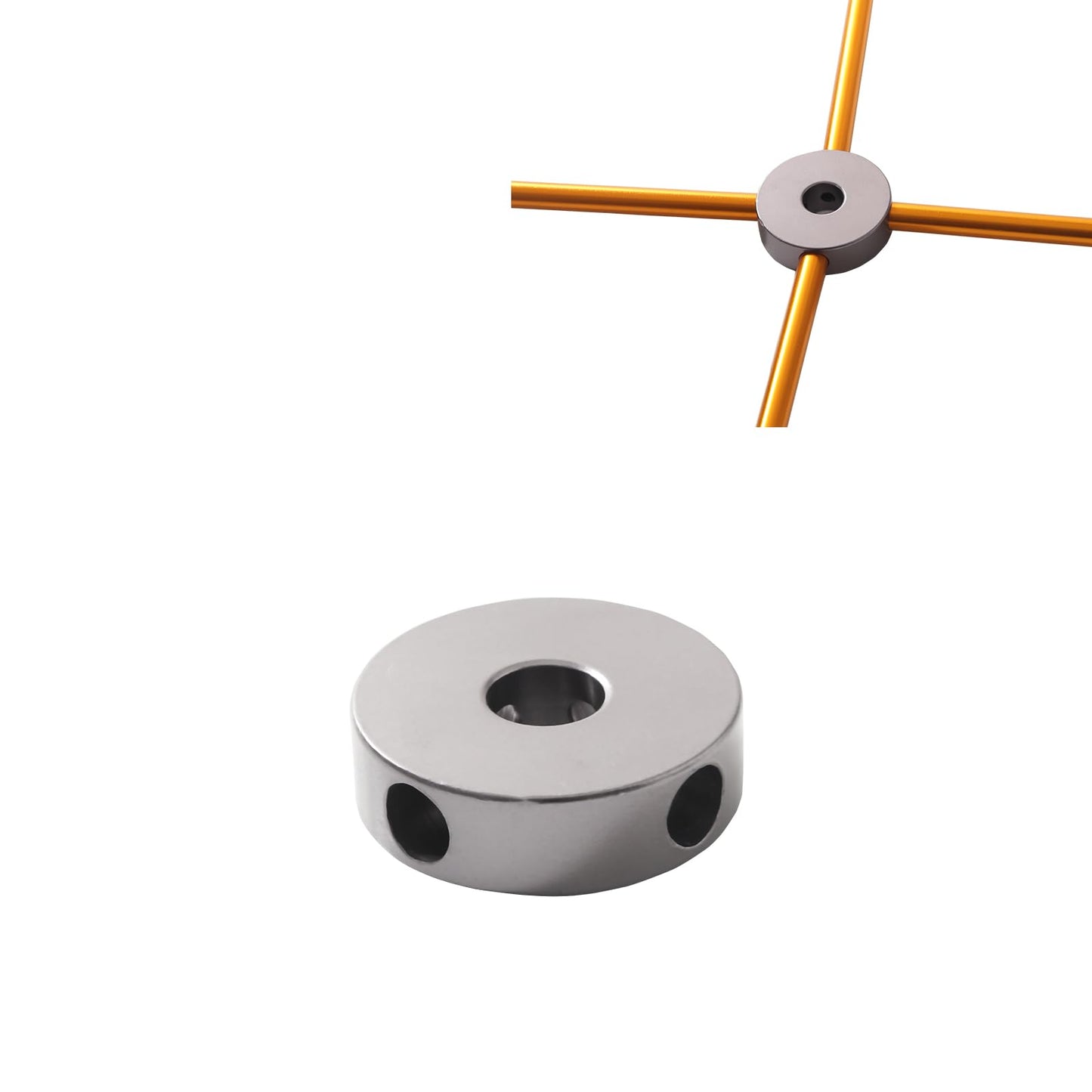BRILLIANCE4U 4 Way Tent Pole Connectors for Aluminum Poles, Tent Poles Hub for 8.5mm/0.33" Aluminum Poles 2 Pack