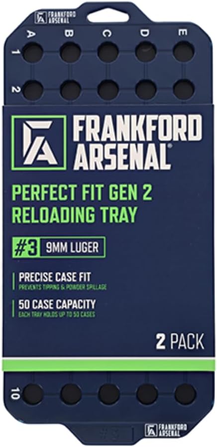 Frankford Arsenal Perfect Fit Reloading Tray for Convenient 50 Round Brass Storage