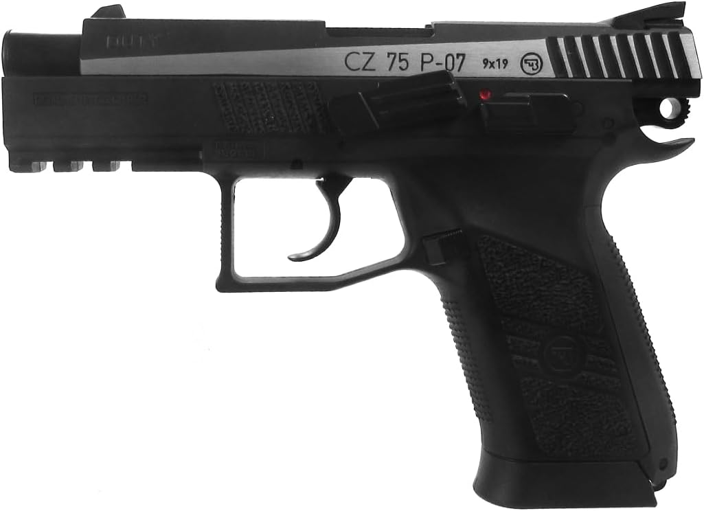 ASG CZ 75 P-07 Duty Black and Two-Tone CO2 BB Gun Pistol .177 Cal Steel, Blowback and Non-Blowback