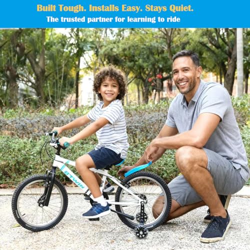 Black Bike Training Wheels for 12-20 Inch Single-Speed Kids' Bikes