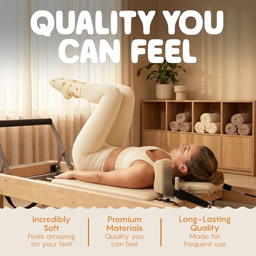 Pilates Socks with Grips for Women Non Slip US 6-10 Smiley Faces - Cute Fitness Socks