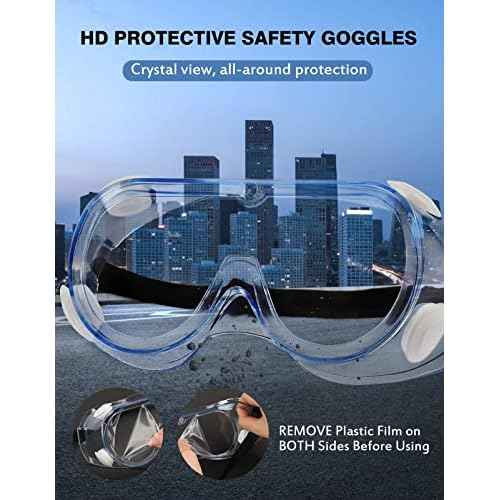 MELASA Safety Goggles ANSI Z87.1, Anti-Fog Protective Lab Goggles, Eye Protection Goggles
