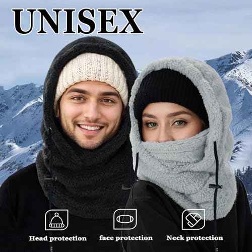 Balaclava Winter Men's and Women's Ski Masks - Outdoor Windproof Warm Hat, Ideal Winter Mask and Hooded Scarf