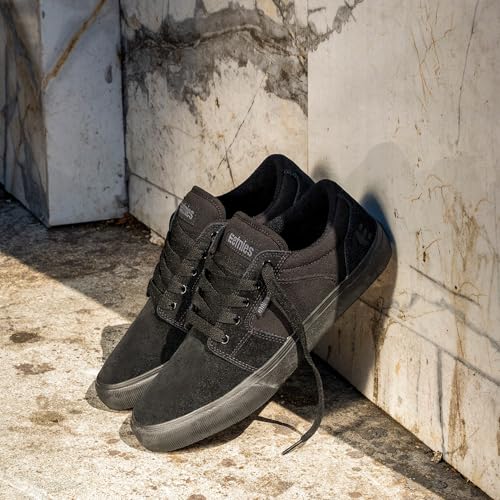 Etnies Barge LS Skate Shoe - Classic Slim Vulcanized Style, Black/Black/Black, Size 10