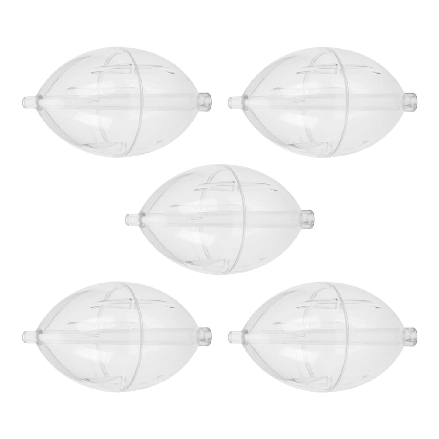 FGDTREE 5Pcs FishingsCastings Bobbers Spin Float Fishing Clear Float Plastics Oval Ball Strikes Easy to Use Fishing Clear Float Buoys Slip Bobbers Strikes