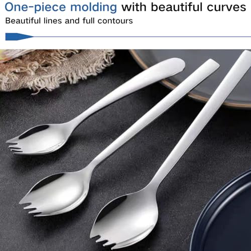 Mini Stainless Steel Sporks 5.9 Inch Kids Utensils Set for Lunch & Snacks - 6 Pack