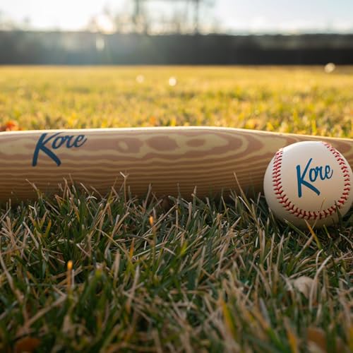 Kore Foam Baseball + Baseball Bat Set for Indoor Outdoor Play – Plain Variation
