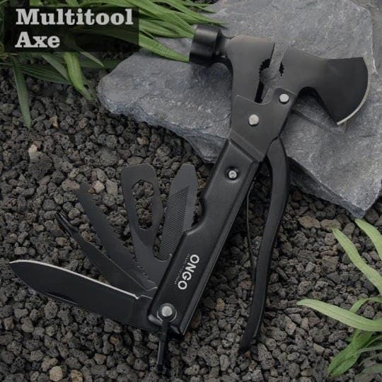 Generic Axe and Hammer Multi-Tool, Camping, Hiking, Fishing, Home Improvement, Black, MTAH170724